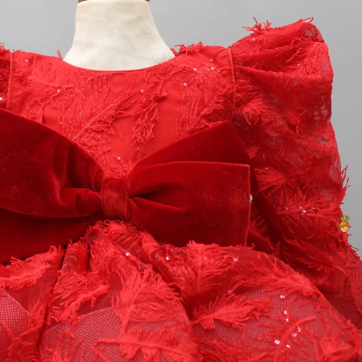 New Stylish Sleeves Exquisite Red Dress With Head Band Dresses & Sets | Dresses