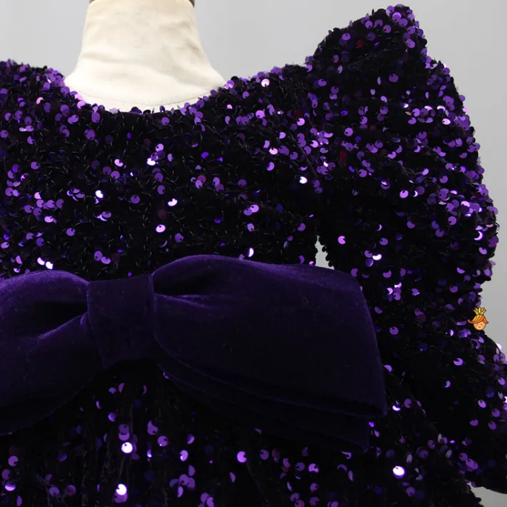Clearance Stylish Sleeves Exquisite Purple Dress With Head Band Dresses & Sets | Dresses