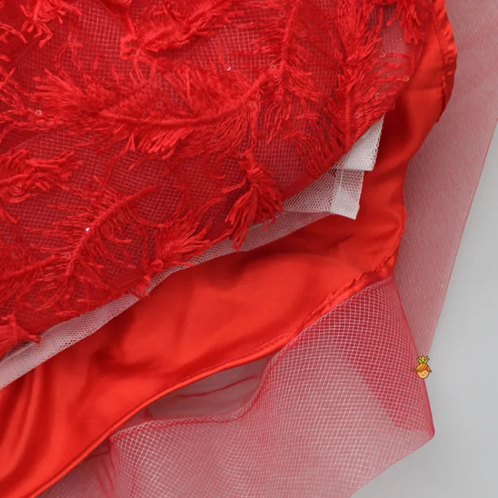 New Stylish Sleeves Exquisite Red Dress With Head Band Dresses & Sets | Dresses