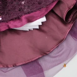 Best Stylish Sleeves Exquisite Wine Dress With Hair Clip Dresses & Sets | Dresses