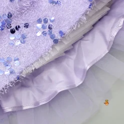 Fashion Stylish Sleeves Exquisite Lavender Fur Dress With Head Band Dresses & Sets | Dresses