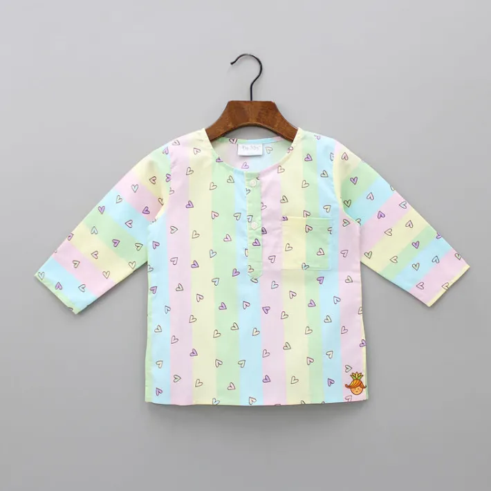 Online Sweet Heart Printed Colourful Striped Sleepwear BOY Sleep Wear | Sleepwear