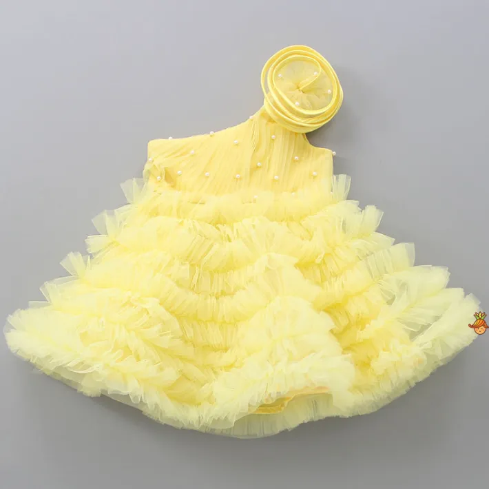 Online Swirl Enhanced One Shoulder Yellow Dress Dresses & Sets | Dresses