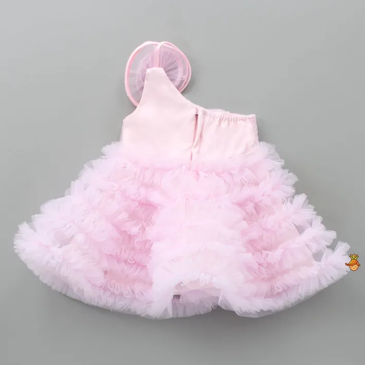 Discount Swirl Enhanced One Shoulder Pink Dress Dresses & Sets | Dresses