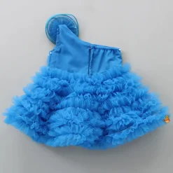 Hot Swirl Frilled One Shoulder Blue Dress Dresses & Sets | Dresses