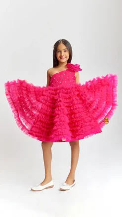 Outlet Swirl One Shoulder Frilled Dress Dresses & Sets | Dresses