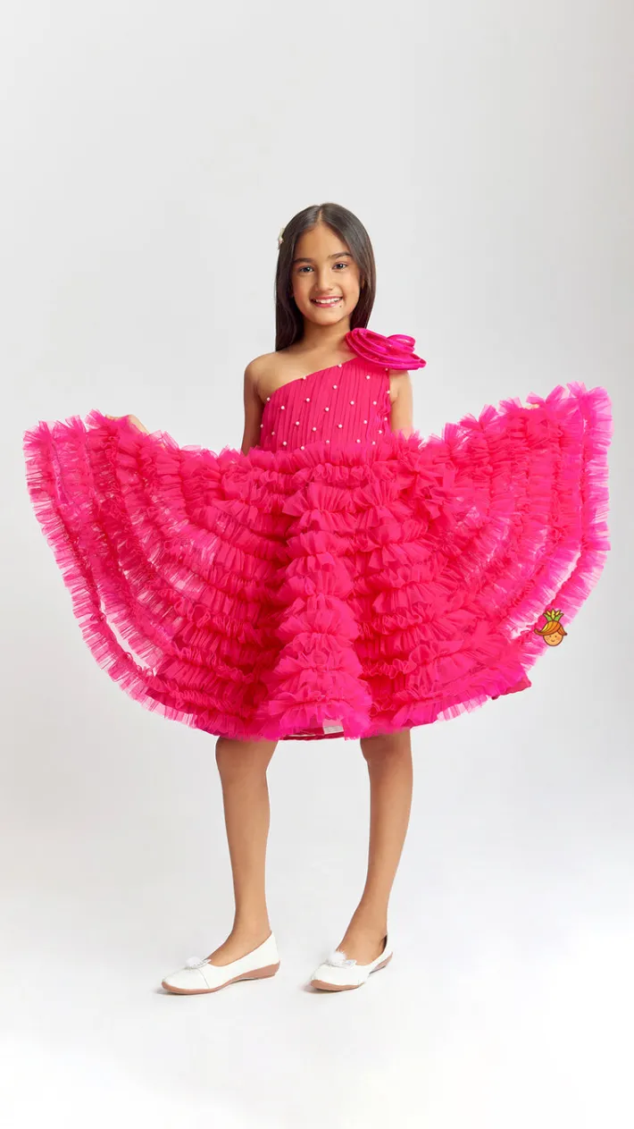 Outlet Swirl One Shoulder Frilled Dress Dresses & Sets | Dresses