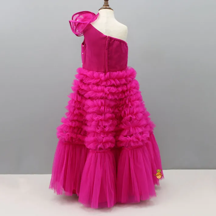 Clearance Swirly One Shoulder Frilled Gown Dresses & Sets | Gowns