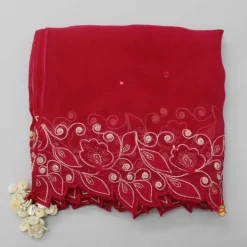 Best Tassels Enhanced Pink Organza Dupatta Ethnic Wear