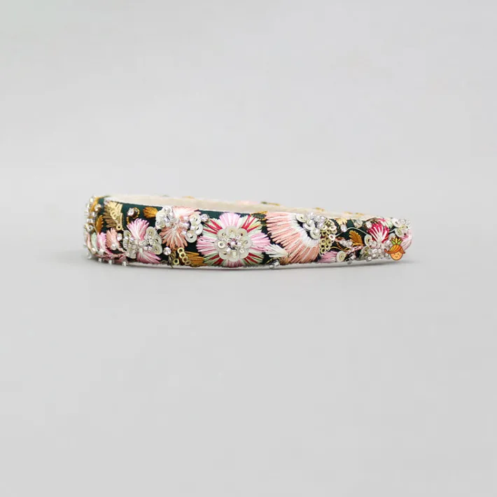 Outlet Thread And Cutdana Embroidered Multicolour Hairband Hair Accessories | Hair Bands