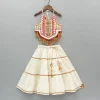 New Thread Embroidered Halter Neck Top And Off White Lehenga Ethnic Wear | Lehengas & Ghagras