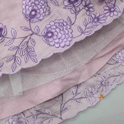 Hot Thread Embroidered Lilac Top And Flared Lehenga Ethnic Wear | Lehengas & Ghagras