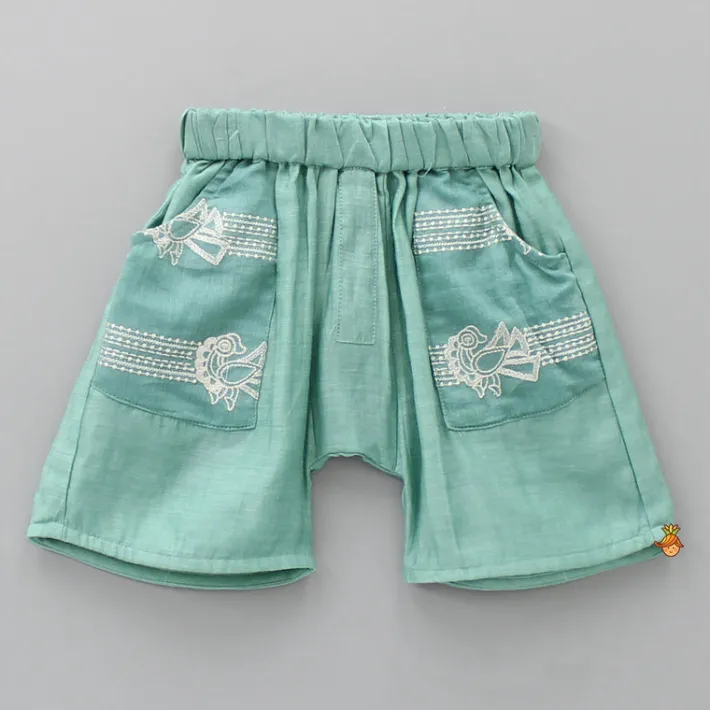 Discount Thread Embroidered Motifs Top And Shorts BOY Baby Essentials | Infant Clothing