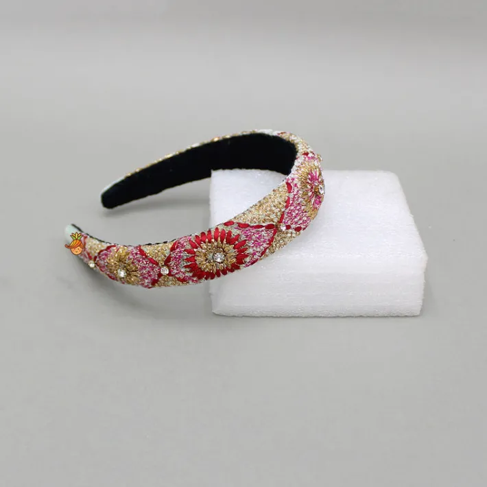Sale Thread Embroidered Multicolour Hairband Hair Accessories | Hair Bands