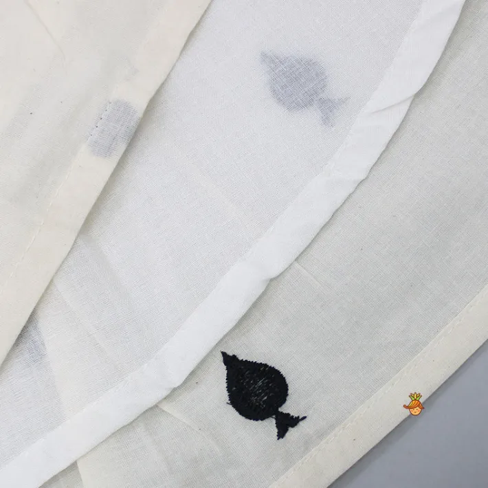 Best Thread Embroidered Off White Kurti And Pant Ethnic Wear | Churidars & Salwars