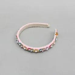 Sale Thread Embroidered Pink Hairband Hair Accessories | Hair Bands