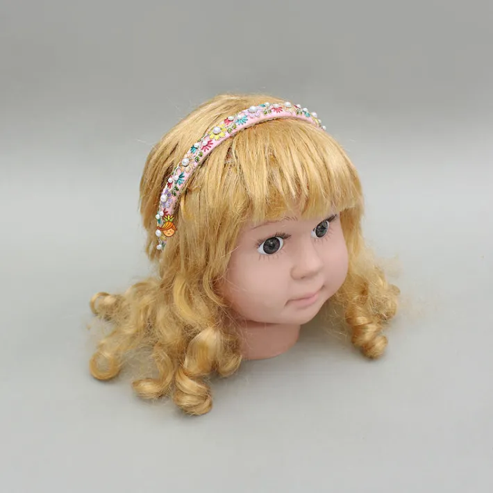 Sale Thread Embroidered Pink Hairband Hair Accessories | Hair Bands