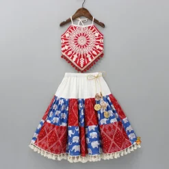 Discount Thread Embroidered Stylish Hem Top And Lehenga Ethnic Wear | Lehengas & Ghagras
