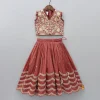 Discount Thread Embroidered Top And Pleated Lehenga Ethnic Wear | Lehengas & Ghagras