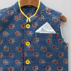New Three Pocket Detail Indigo Jacket BOY Indian Ethnic Wear | Ethnic Jackets