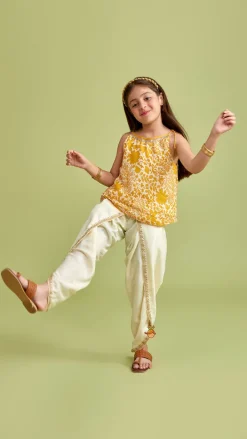 Online Tie Up Straps Floral Printed Top And Tulip Dhoti Ethnic Wear | Dhotis & Patialas
