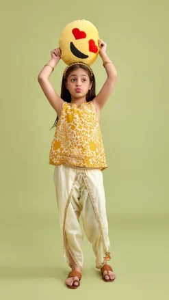Online Tie Up Straps Floral Printed Top And Tulip Dhoti Ethnic Wear | Dhotis & Patialas