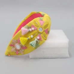 Online Tiny Fringe Embroidered Yellow Hair Band Hair Accessories | Hair Bands