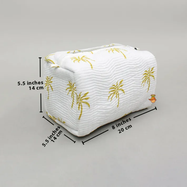 Sale Tree Printed White Pouch Bags - Set Of 2 Bags