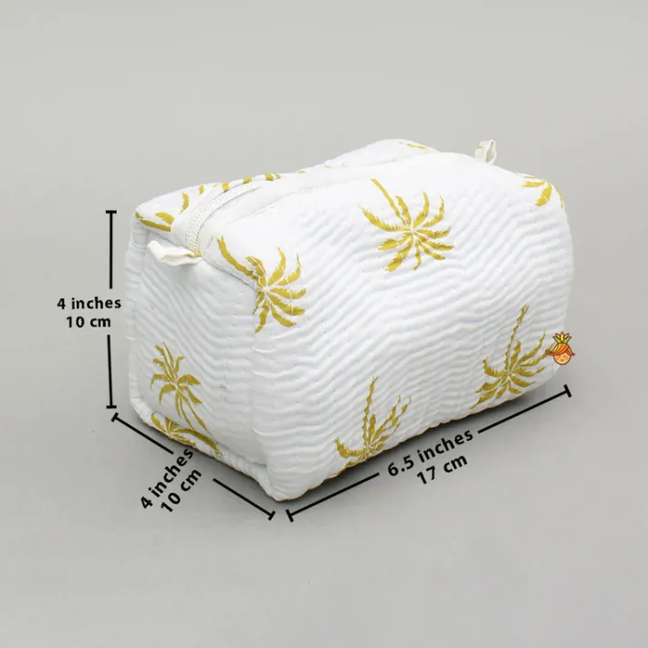 Sale Tree Printed White Pouch Bags - Set Of 2 Bags