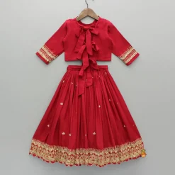 Online Triple Knot Red Top And Lehenga Ethnic Wear | Lehengas & Ghagras