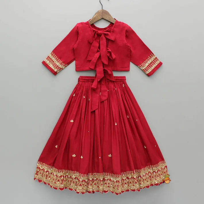 Online Triple Knot Red Top And Lehenga Ethnic Wear | Lehengas & Ghagras