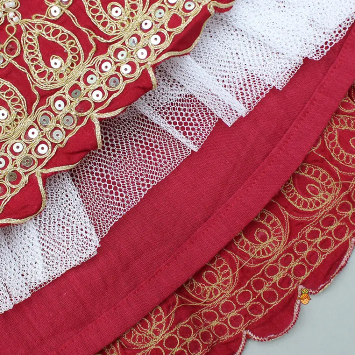 Online Triple Knot Red Top And Lehenga Ethnic Wear | Lehengas & Ghagras