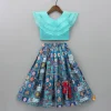 Hot Triple Layered Blue Top With Printed Lehenga Ethnic Wear | Lehengas & Ghagras