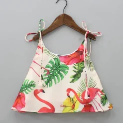 Hot Tropical Floral And Swan Printed Top And Lehenga Ethnic Wear | Lehengas & Ghagras