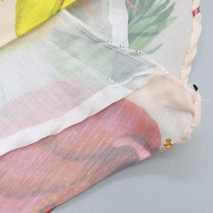 Hot Tropical Floral And Swan Printed Top And Lehenga Ethnic Wear | Lehengas & Ghagras