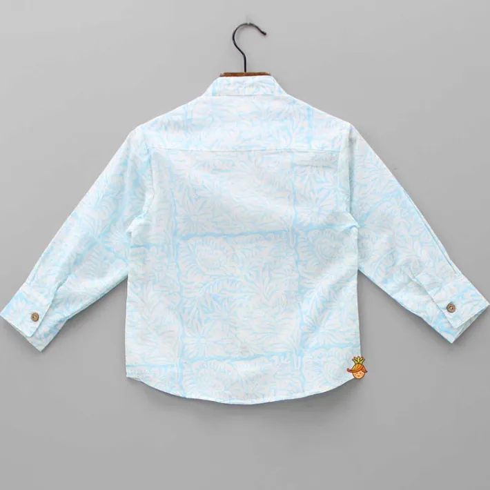 Fashion Tropical Hand Block Leaves Printed Shirt BOY Twinning Sets | Shirts & Tees
