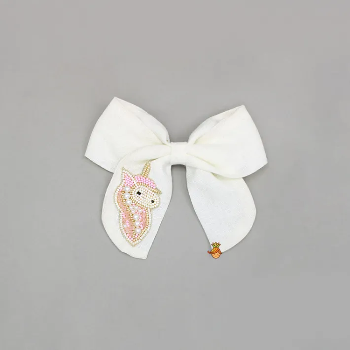 Online Unicorn Embroidered Bowie Hair Clip Hair Accessories | Hair Clips