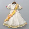 Clearance V Neck Chanderi Embroidered Off White Anarkali With Attached Multicolour Printed Dupatta Ethnic Wear | Sarees & Anarkalis