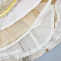 Clearance V Neck Chanderi Embroidered Off White Anarkali With Attached Multicolour Printed Dupatta Ethnic Wear | Sarees & Anarkalis