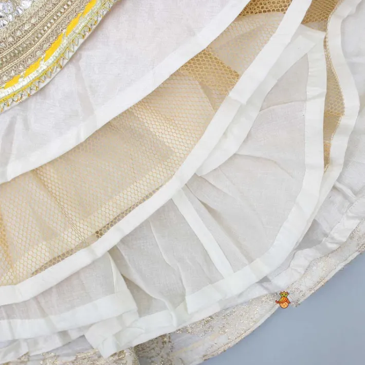 Clearance V Neck Chanderi Embroidered Off White Anarkali With Attached Multicolour Printed Dupatta Ethnic Wear | Sarees & Anarkalis
