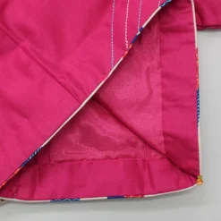 New V Neck Short Sleeves Pink Top And Peacock Printed Flared Palazzo With Sling Bag Twinning Sets | Ethnic Wear