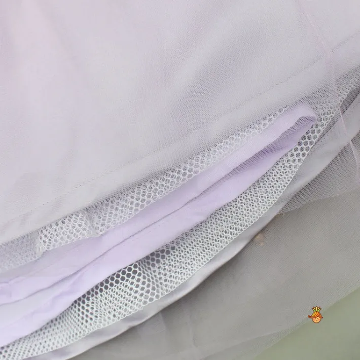 Hot V Neck Sleeveless Lavender Top And Ruffle Frilly Lehenga Ethnic Wear | Lehengas & Ghagras