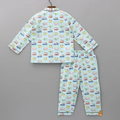 New Vehicle Printed Notched Collar Sleepwear BOY Sleep Wear | Sleepwear