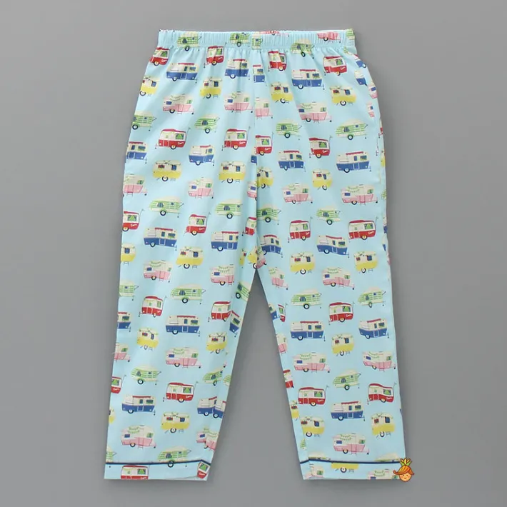 New Vehicle Printed Notched Collar Sleepwear BOY Sleep Wear | Sleepwear