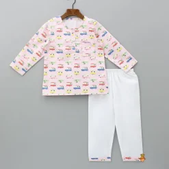 Fashion Vehicle Printed Top And Pyjama Sleepwear