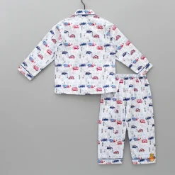 Hot Vehicles Printed White Sleepwear BOY Sleep Wear | Sleepwear