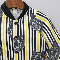New Vertical Striped Tiger Printed Shirt BOY Shirts & Tees