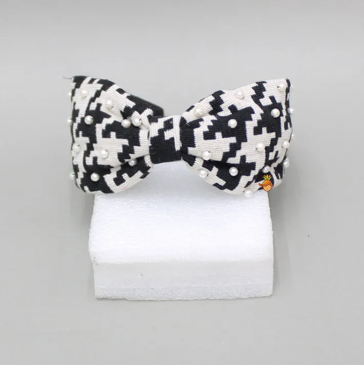 Clearance White And Black Printed Hairband Hair Accessories | Hair Bands