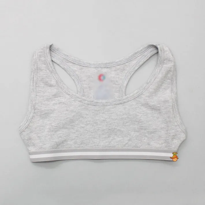 New White And Grey Sports Beginners Bra - Set Of 2 Underwear