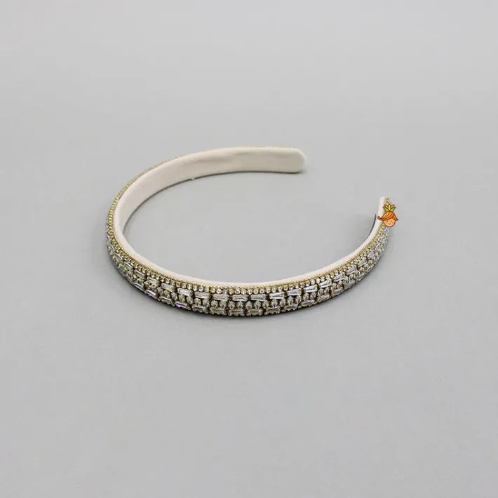 Best White Artificial Stone Embroidered Hairband Hair Accessories | Hair Bands